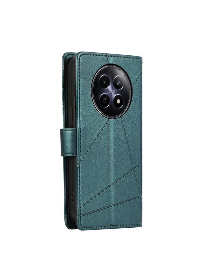 اس-توب جراب لهاتف Realme 12 5G مصنوع من جلد البولي يوريثان الأصلي ومزخرف بخطوط منقوش - Image 3