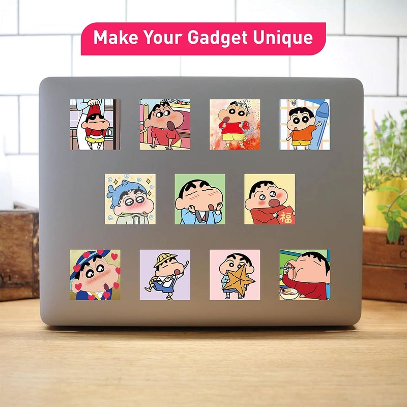 Rousrie 50 Pieces Vinyl Waterproof Wall Stickers for Kids Random Size, (Shinchan), Multicolor, Self-Adhesive - Image 5