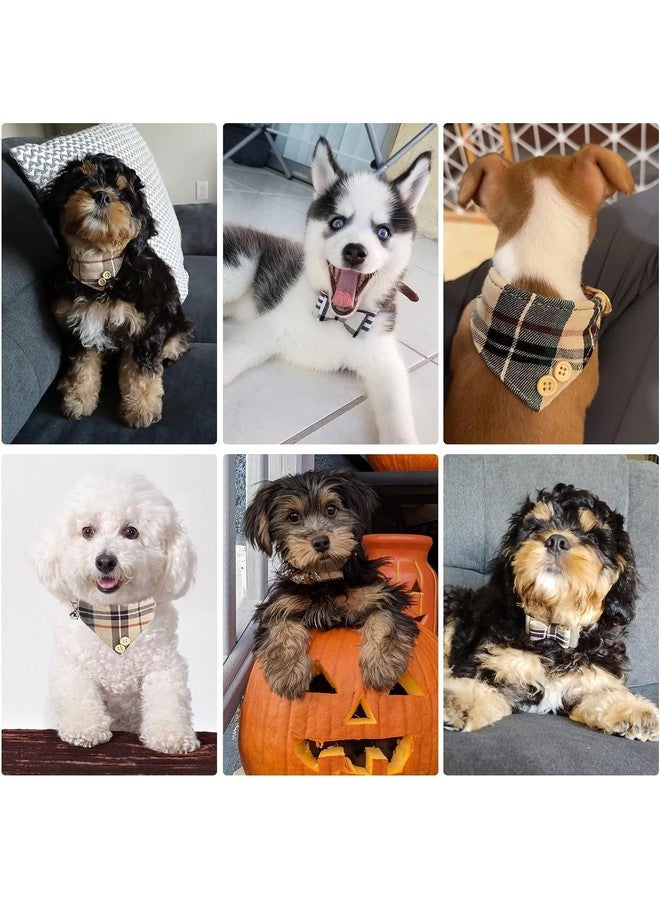 كولتيل طقم طوق ومقود للكلاب الصغيرة من KOOLTAIL مع ربطة عنق وأجراس - طوق ومقود للجراء للإناث/الذكور بنمط منقوش كلاسيكي متناسق، ومقود من الجلد الناعم للكلاب الصغيرة للأولاد والبنات باللون الوردي المنقوش - Image 5