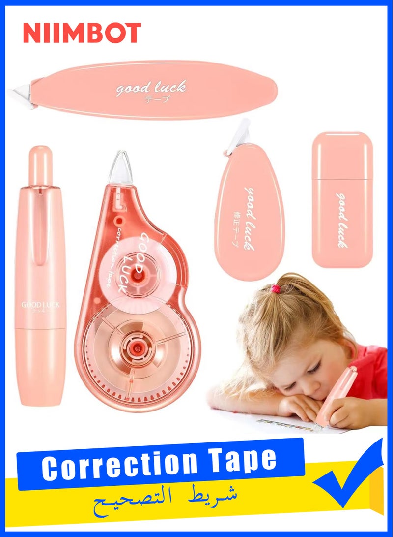 NIIMBOT 5Pcs White Out Correction Tape, Easy To Use Applicator for Instant Corrections, Cute Whiteout Correction Tape Pen Bulk for School, Office Supplies Pink - Image 1