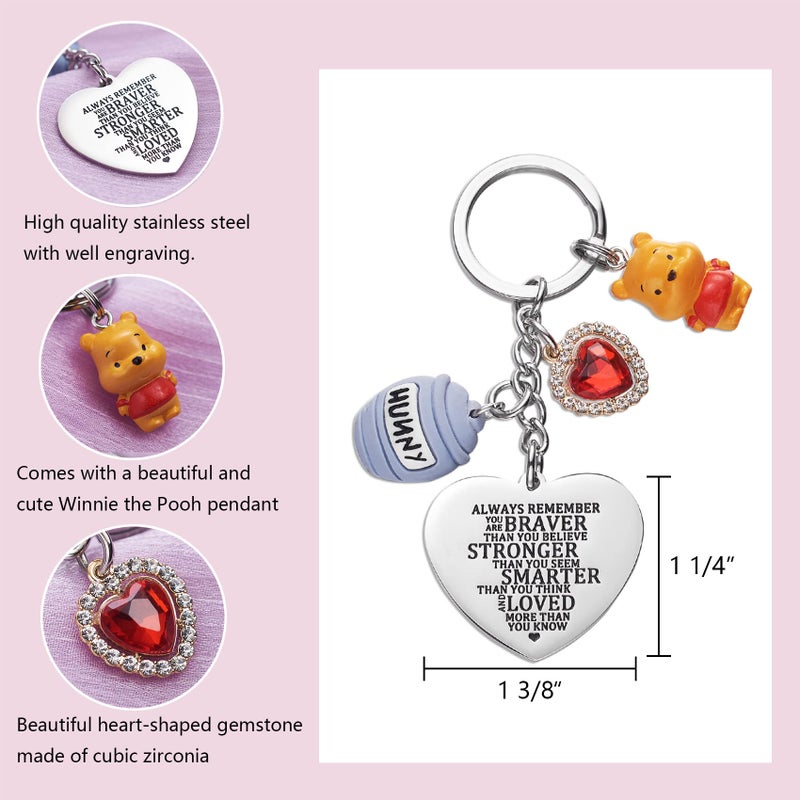 Melix Home Inspirational Gifts You Are Braver Than You Believe Friendship Gift Keychains - Image 2