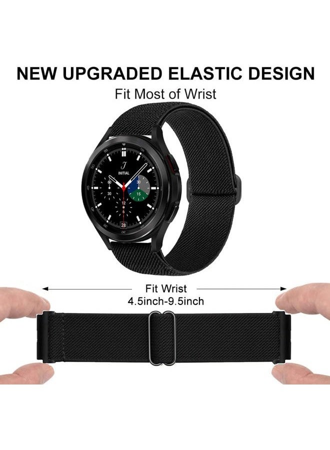 Olytop Elastic Bands for Galaxy Watch 6/5/4 Bands 44mm 40mm/5 Pro Band45mm, Samsung Galaxy Watch 6/4 Classic Band 43mm 42mm 46mm 47mm/Active 2 Women Men, 20mm Stretch Nylon Replacement Strap, - Image 3