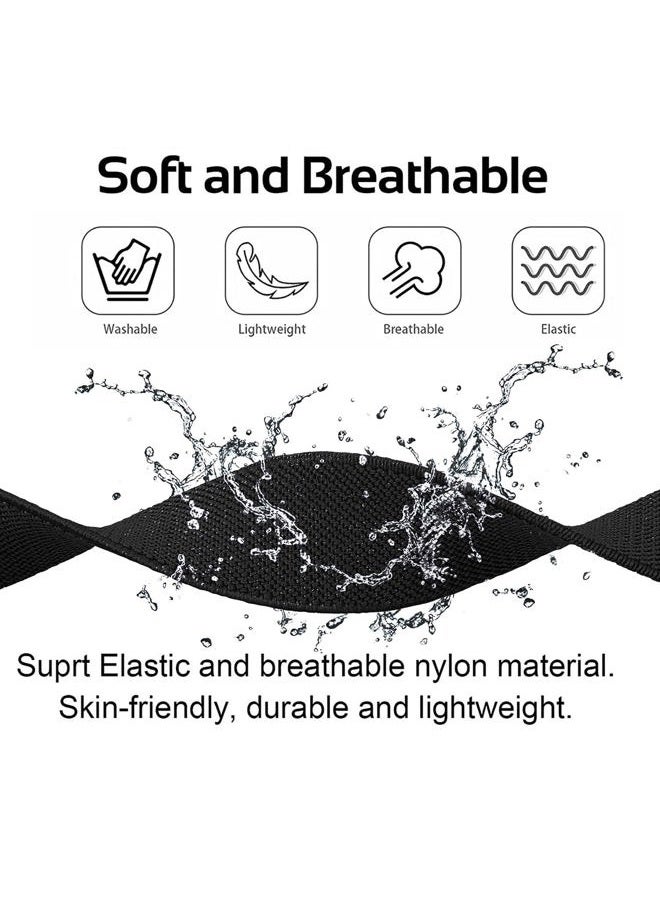 Olytop Elastic Bands for Galaxy Watch 6/5/4 Bands 44mm 40mm/5 Pro Band45mm, Samsung Galaxy Watch 6/4 Classic Band 43mm 42mm 46mm 47mm/Active 2 Women Men, 20mm Stretch Nylon Replacement Strap, - Image 2