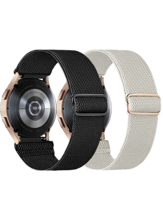 Olytop Elastic Bands for Galaxy Watch 6/5/4 Bands 44mm 40mm/5 Pro Band45mm, Samsung Galaxy Watch 6/4 Classic Band 43mm 42mm 46mm 47mm/Active 2 Women Men, 20mm Stretch Nylon Replacement Strap, - Image 1