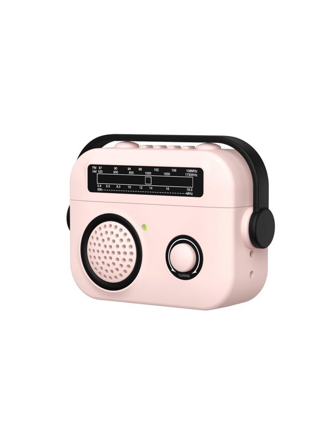 ELVRLA Creative Smooth Matt Surface Ultra Thin Vintage Mini Radio Case for AirPods 4，Soft TPU Silicone Radio Wireless Charging AirPods 4 Cover Earbud Protective Protector -Pink - Image 1