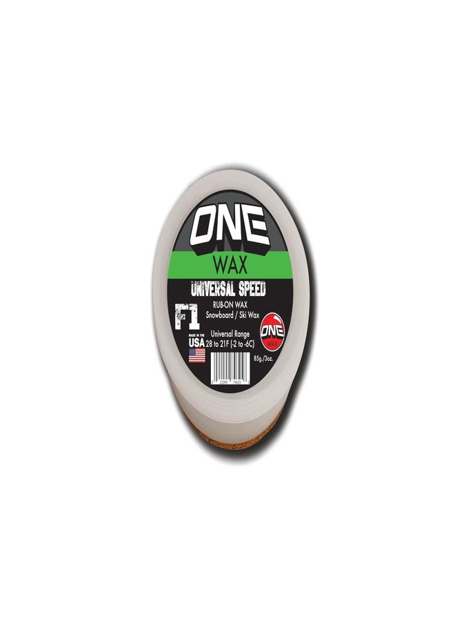 ONEBALL One Mfg F1 Rub-on Universal Speed Conditions Formula Wax – Snowboard/Ski/Nordic 85g- Universal High-Performance, FAST + Durable- Our Factory-USA-No Fluoro Range: 28ºF to 21ºF (-2ºC to -6ºC) - Image 1