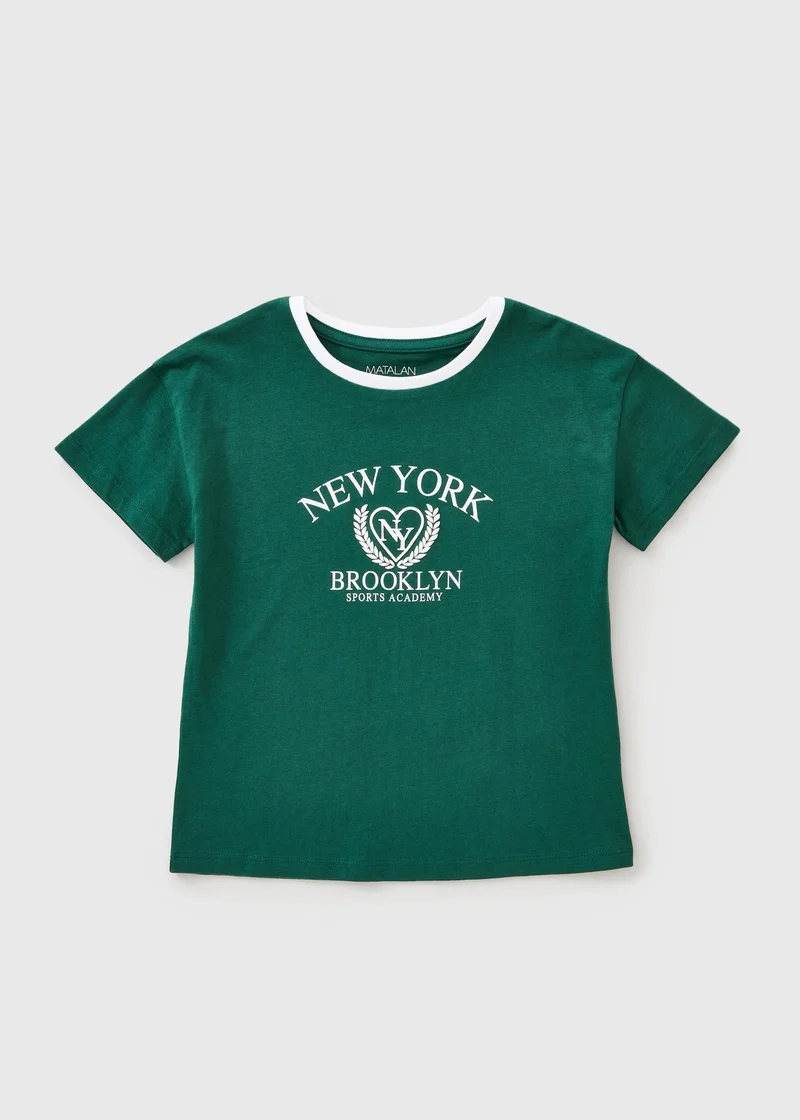 Matalan Girls Green New York Graphic T-Shirt