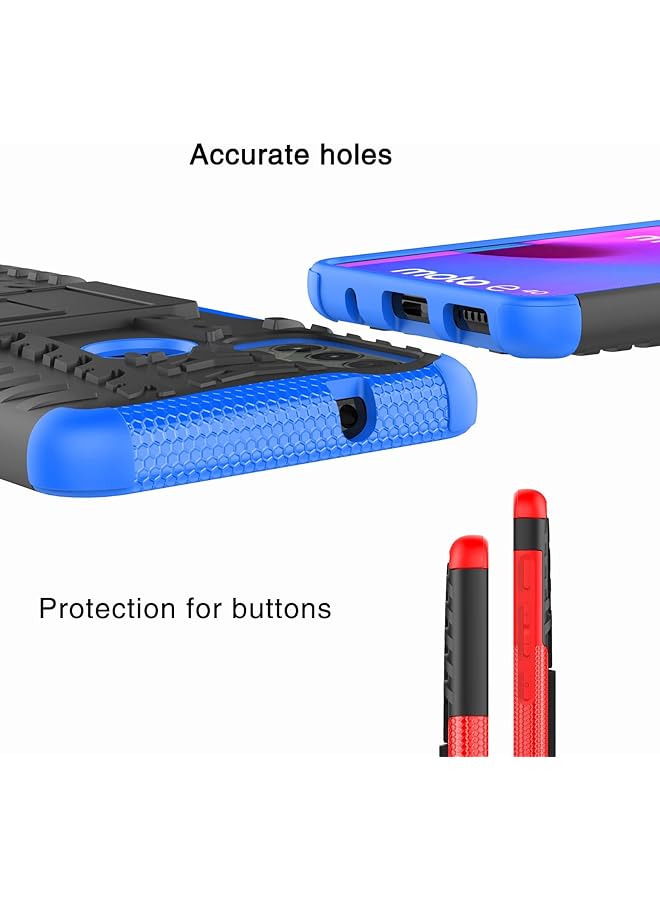 erorex For Motorola Moto E40 Motorola Moto E30 Case With Tempered Glass 2 Pieces Shockproof Heavy Duty Strong Durable Kick Stand Case Cover Moto E40 E30 Black 1 - Image 2