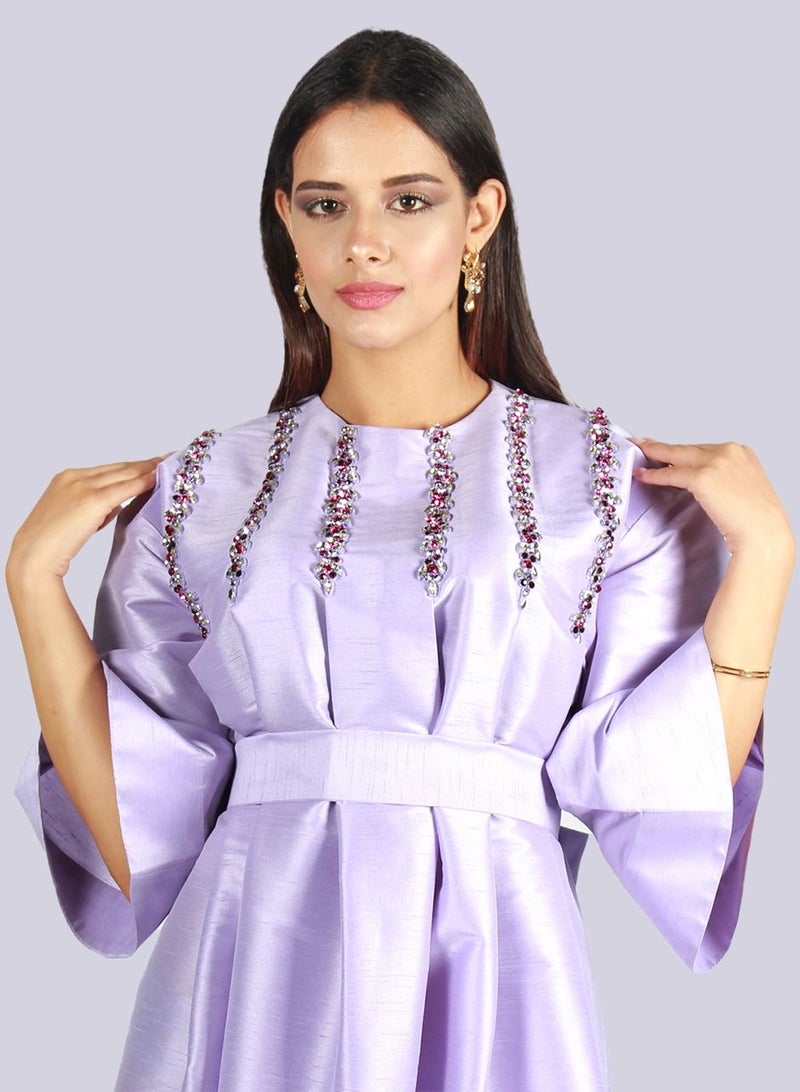 NIVA FASHION HOUSE Highness Pleated Emb Kaftan  - Image 4