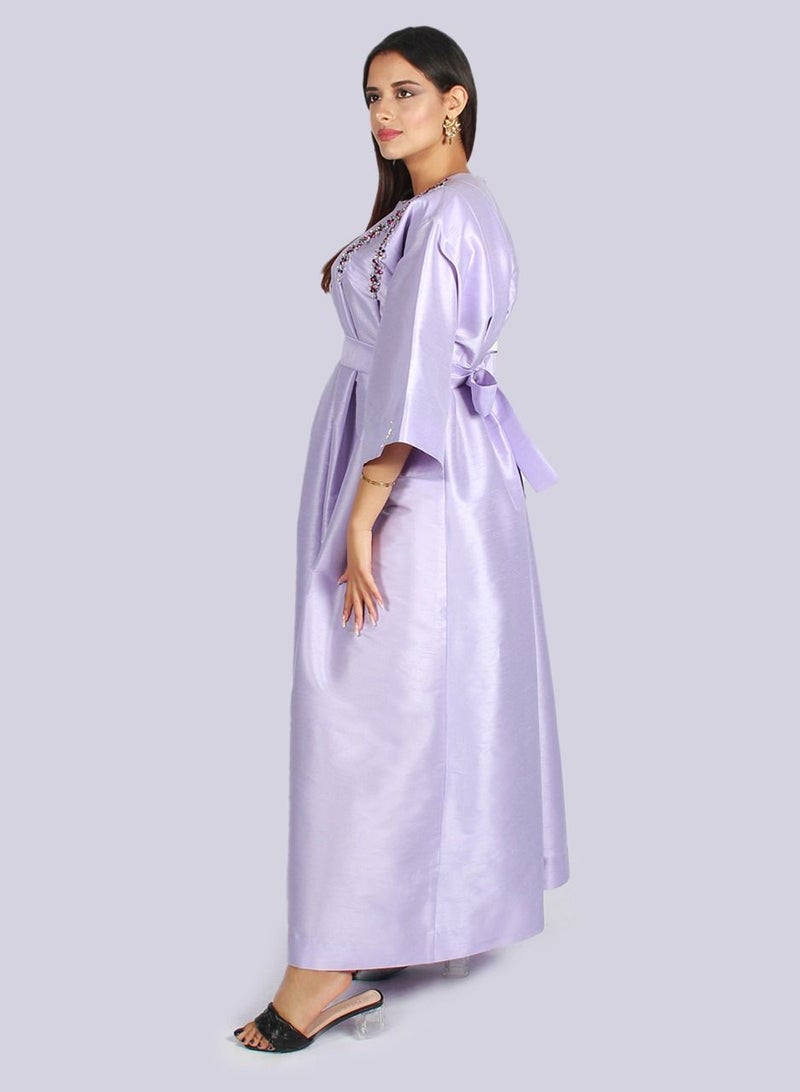 NIVA FASHION HOUSE Highness Pleated Emb Kaftan  - Image 5
