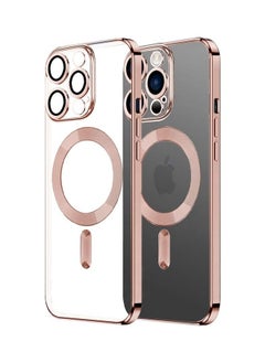 MagSafe Case Magnetic Clear Soft TPU Plating Wireless Charging Compatible Shockproof Camera Lens Protection For Apple iPhone 14 Pro Max Rose Gold