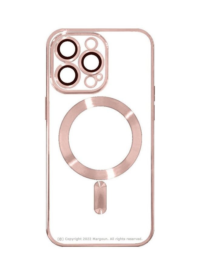NIBEMINENT - MagSafe Case Magnetic Clear Soft TPU Plating Wireless Charging Compatible Shockproof Camera Lens Protection For Apple iPhone 14 Pro Max Rose Gold - Image 1
