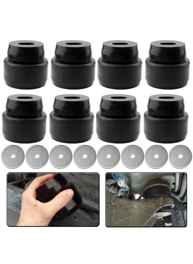 Bentolin 7-141 Body Mount Bushing Kit Fits for 1999-2014 Chevy Silverado & Sierra 1500/2500 2WD/4WD Polyurethane Body Cab Mounts Black (24PCS) - Image 1