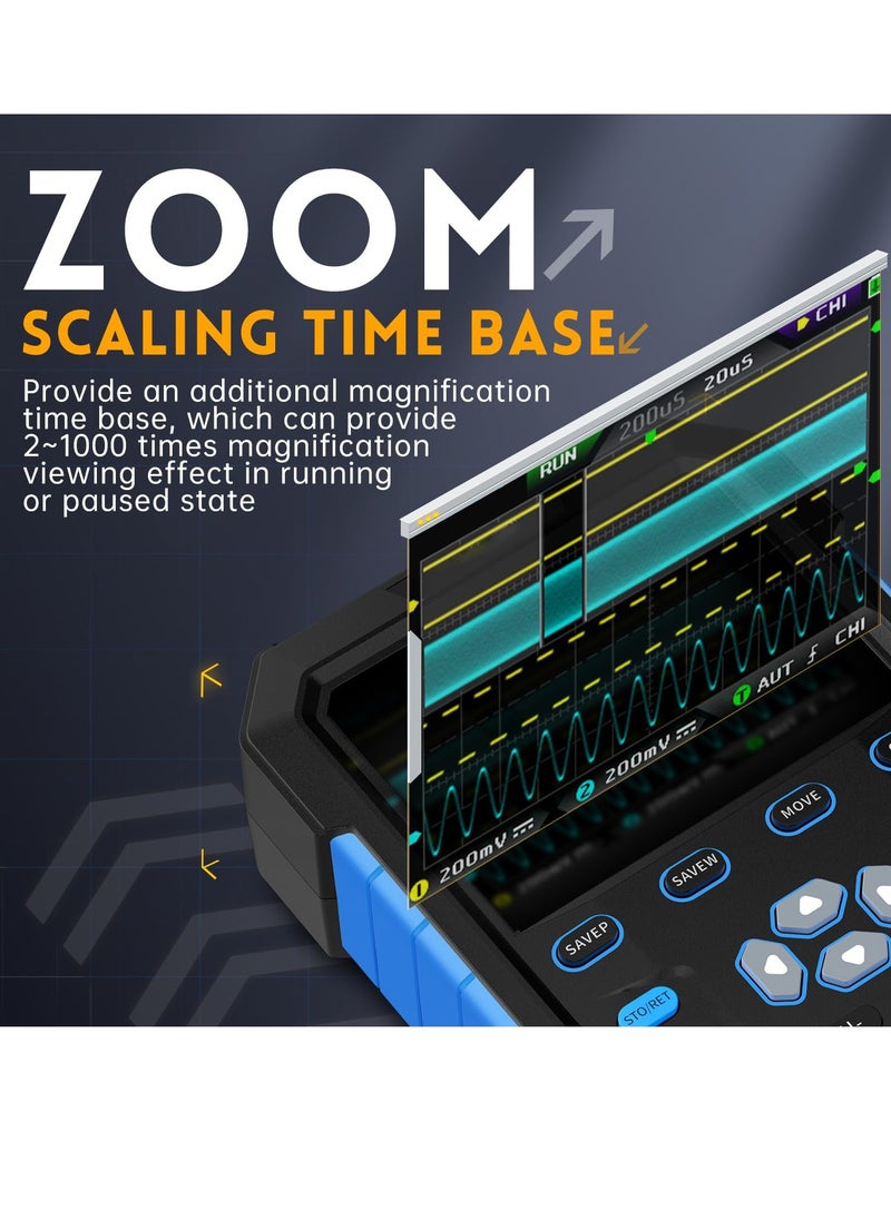 Excefore - Digital Oscilloscope, DPOX180H 2 Channels Digital Phosphor Oscilloscope, 2 in 1 Handheld Oscilloscope, DDS Signal Generator, 180Mhz Bandwidth 500MSa/s Sampling Rate, for Automobile Maintenance - Image 1