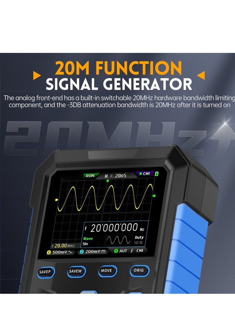 Excefore - Digital Oscilloscope, DPOX180H 2 Channels Digital Phosphor Oscilloscope, 2 in 1 Handheld Oscilloscope, DDS Signal Generator, 180Mhz Bandwidth 500MSa/s Sampling Rate, for Automobile Maintenance - Image 1
