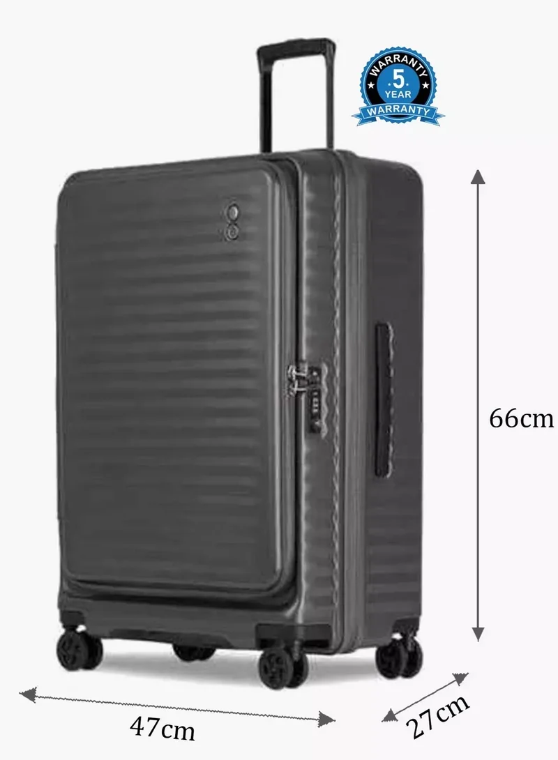 Echolac  Celestra FA+ Medium 66 Cm Hard Sided 4-Double Wheeled Cabin Luggage Trolley - Dark Grey  | Best Price UAE