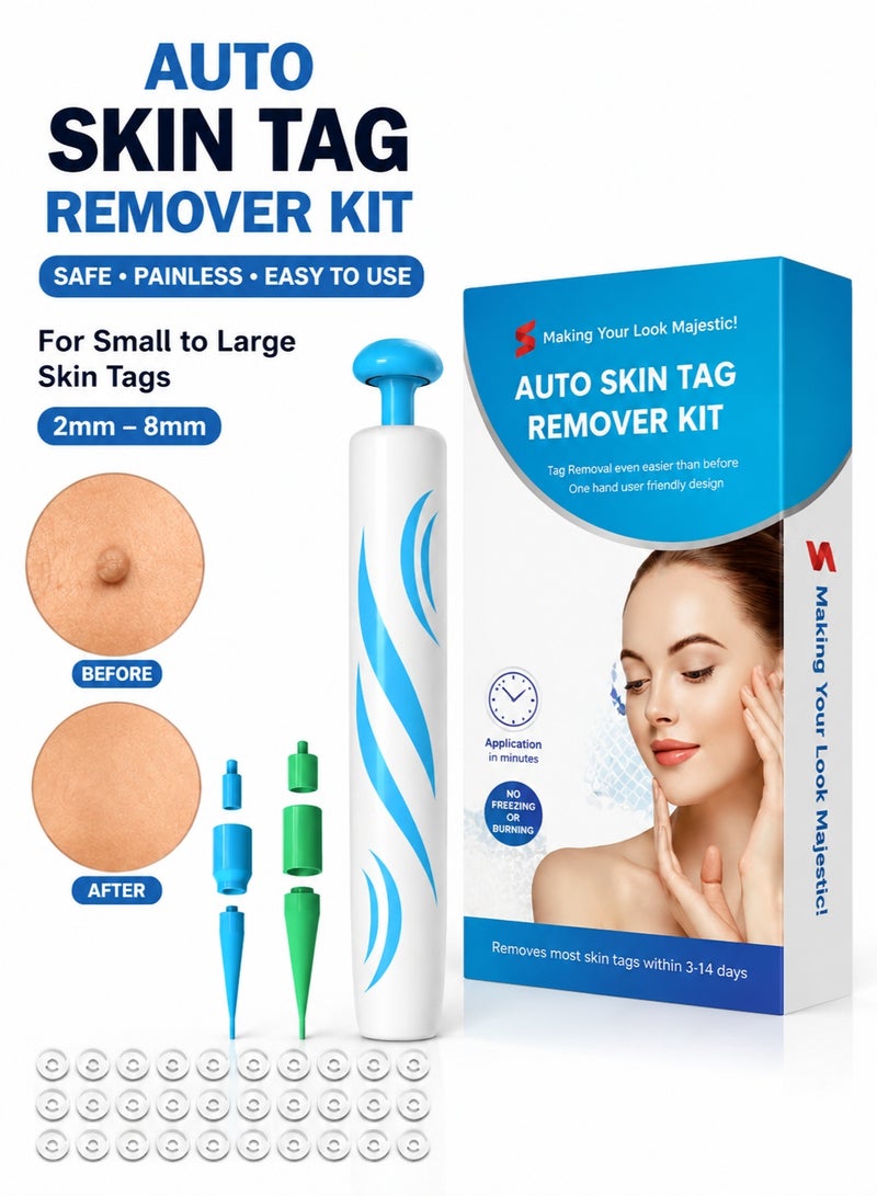 Majestic Skin Tag Removal Kit – Painless Skin Tag Remover Bands Tool for Neck & Body – Easy At Home Skin Tag Removal Device (2–8mm) - Image 1