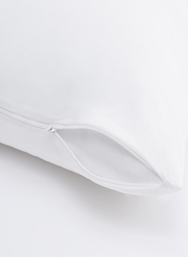 Serta Power Chill Cooling Pillow Protectors, Stain Resistant and Zippered Pillow Protector, Protects Pillow from Dust and Dirt (2 Pack), Standard/Queen, White - Image 3