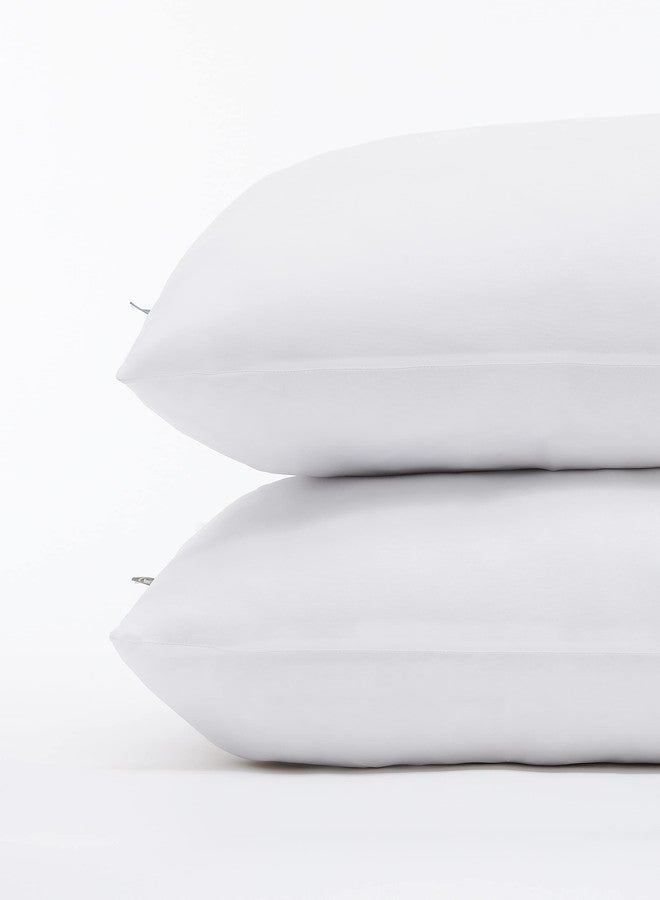 Serta Power Chill Cooling Pillow Protectors, Stain Resistant and Zippered Pillow Protector, Protects Pillow from Dust and Dirt (2 Pack), Standard/Queen, White - Image 2