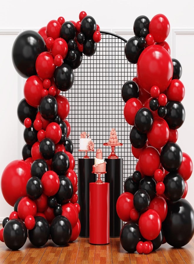 YMSZ Red and Black Balloons, Black and Red Balloons Garland Arch Kit with Different Size for Birthday, New Years, BBQ Casino, Graduation and Anniversary Decorations Supplies（No Box） - Image 1