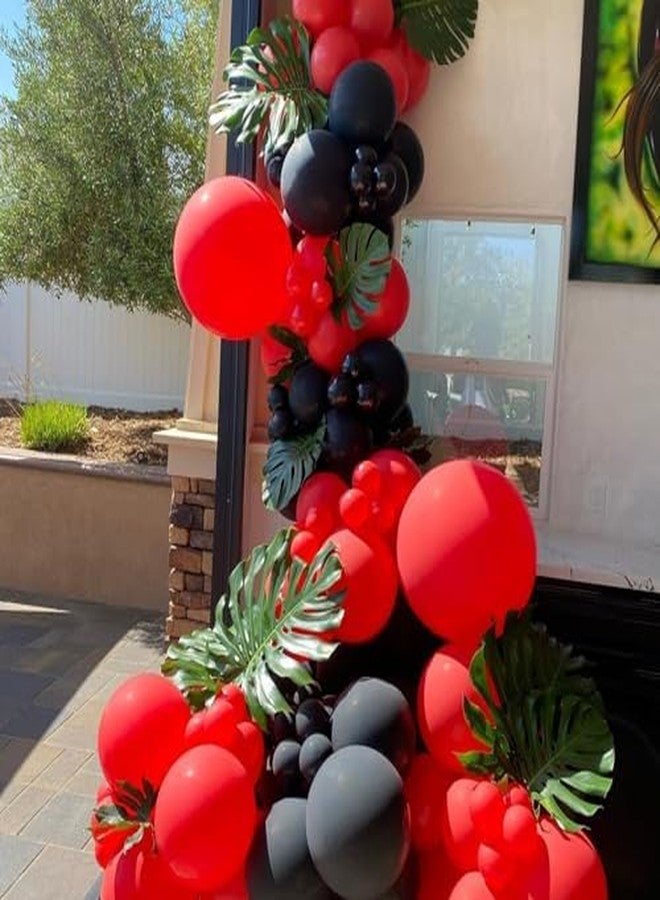 YMSZ Red and Black Balloons, Black and Red Balloons Garland Arch Kit with Different Size for Birthday, New Years, BBQ Casino, Graduation and Anniversary Decorations Supplies（No Box） - Image 4