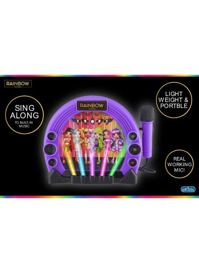 eKids - KIDdesigns MGA Sing Along Boombox with Real Working Microphone - Rainbow High - Image 1