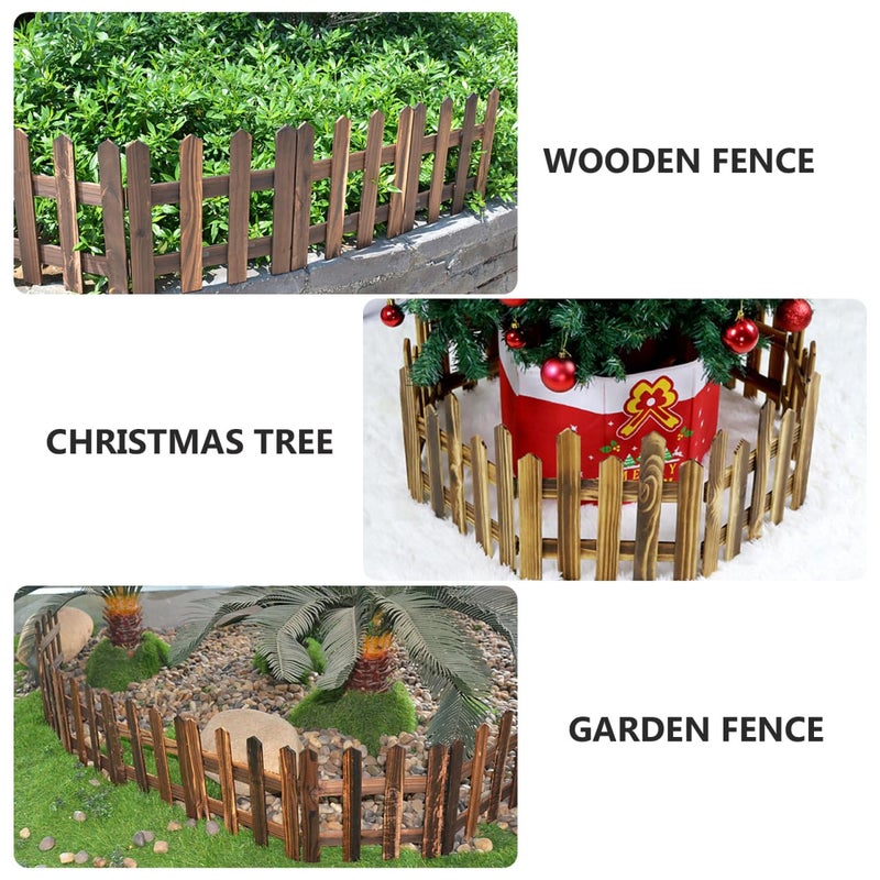 DOITOOL Wooden Picket Fence Garden Border, Decorative Garden Fence Animal Barrier Landscape Fencing Border for Dogs, Flower Bed, Yard and Patio Outdoor Decor (Total Length: 120cm, Height: 30cm) - Image 2