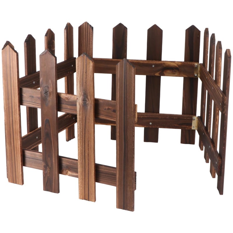 DOITOOL Wooden Picket Fence Garden Border, Decorative Garden Fence Animal Barrier Landscape Fencing Border for Dogs, Flower Bed, Yard and Patio Outdoor Decor (Total Length: 120cm, Height: 30cm) - Image 1