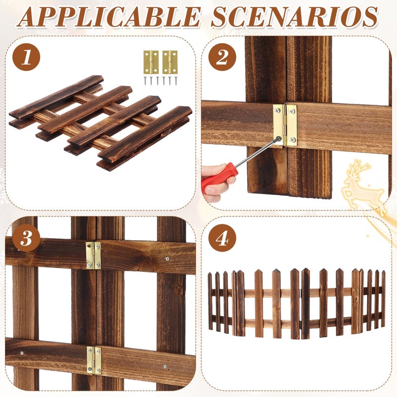 DOITOOL Wooden Picket Fence Garden Border, Decorative Garden Fence Animal Barrier Landscape Fencing Border for Dogs, Flower Bed, Yard and Patio Outdoor Decor (Total Length: 120cm, Height: 30cm) - Image 5