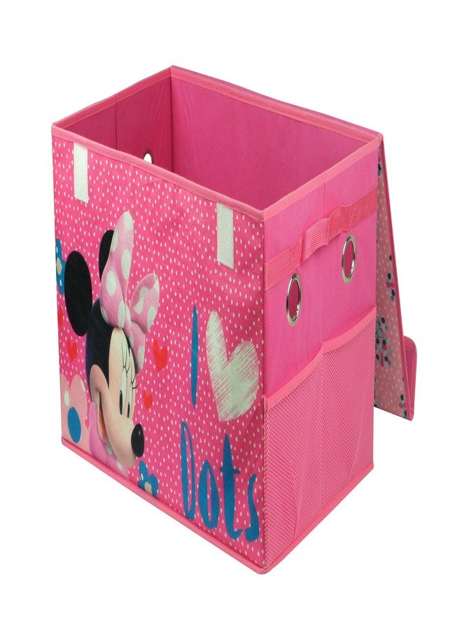 Idea Nuova Disney Minnie Mouse Collapsible Storage Trunk with Lid and Mesh Side Pockets and Carry Handles 22.25"L x 14.15"W x 13.5"H - Image 2