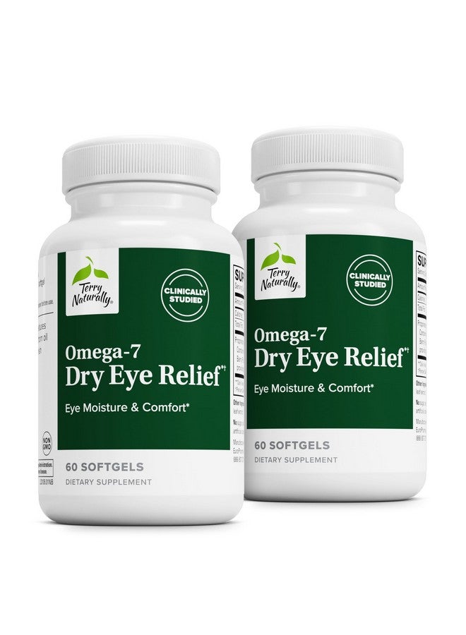 Terry Naturally Omega-7 Dry Eye Relief - Eye Health Supplement with Buckthorn Seed Oil - Dietary Supplement to Aid Dry Eye Relief - 60 Softgels, 2 Pack - Image 1