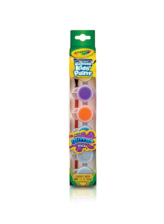 Crayola 6 ct. Washable Kids' Paint Pots, Glitter Effects - Image 3