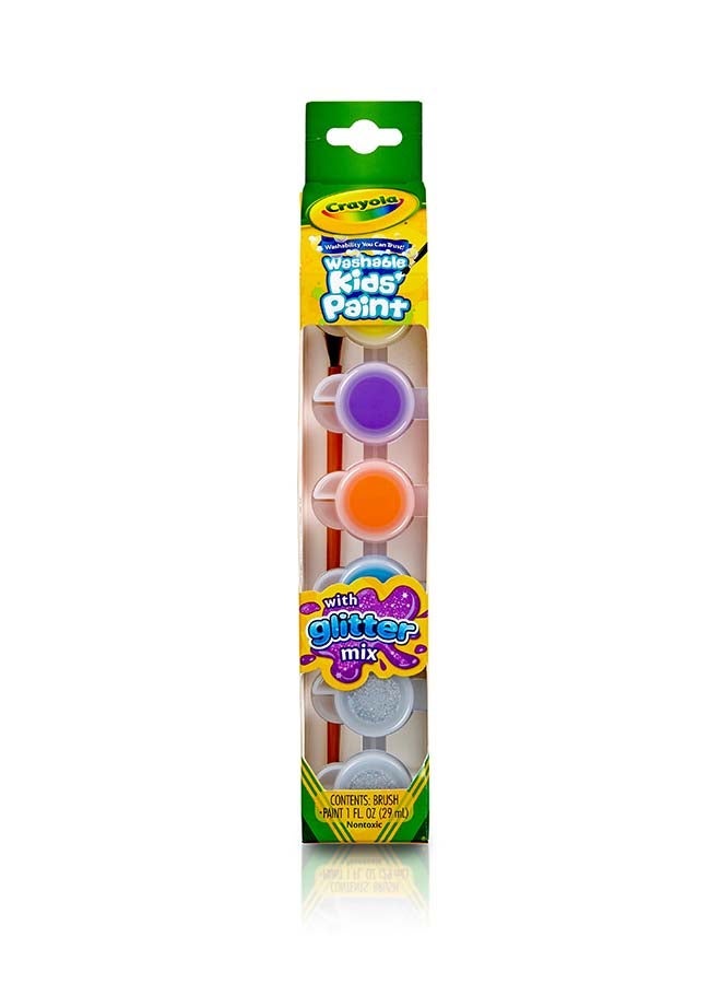 Crayola 6 ct. Washable Kids' Paint Pots, Glitter Effects - Image 2