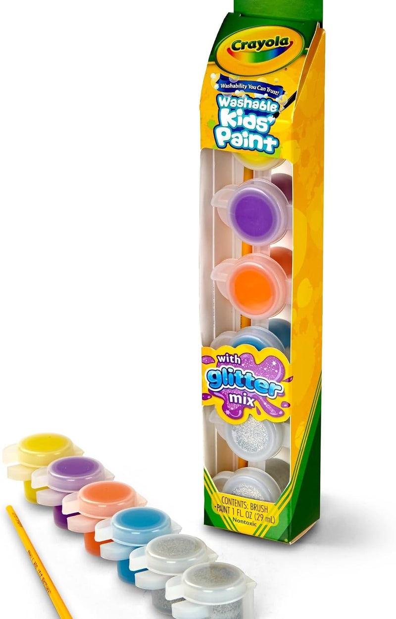 Crayola 54-0100 6 Ct. Washable Kids' Paint Pots, Glitter Effects - Image 3