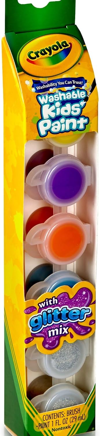 Crayola 54-0100 6 Ct. Washable Kids' Paint Pots, Glitter Effects - Image 4