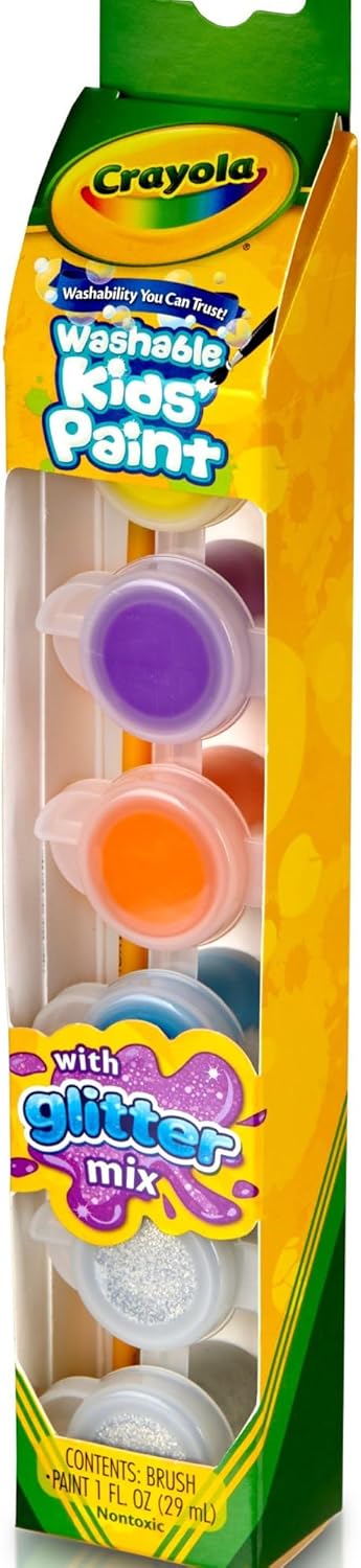 Crayola 54-0100 6 Ct. Washable Kids' Paint Pots, Glitter Effects - Image 5