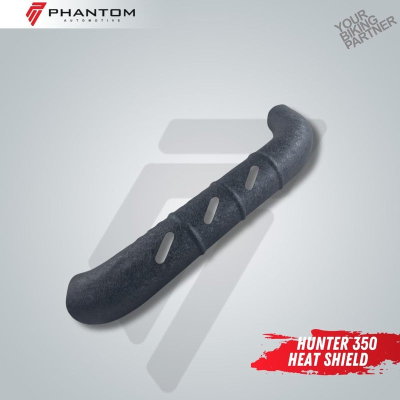 Phantom Premium Quality Royall Enfiielld Hunnter 350 Mild Steel Black Matte Finish Heat Shield– Heavy-Duty Exhaust Protector Guard - Image 4