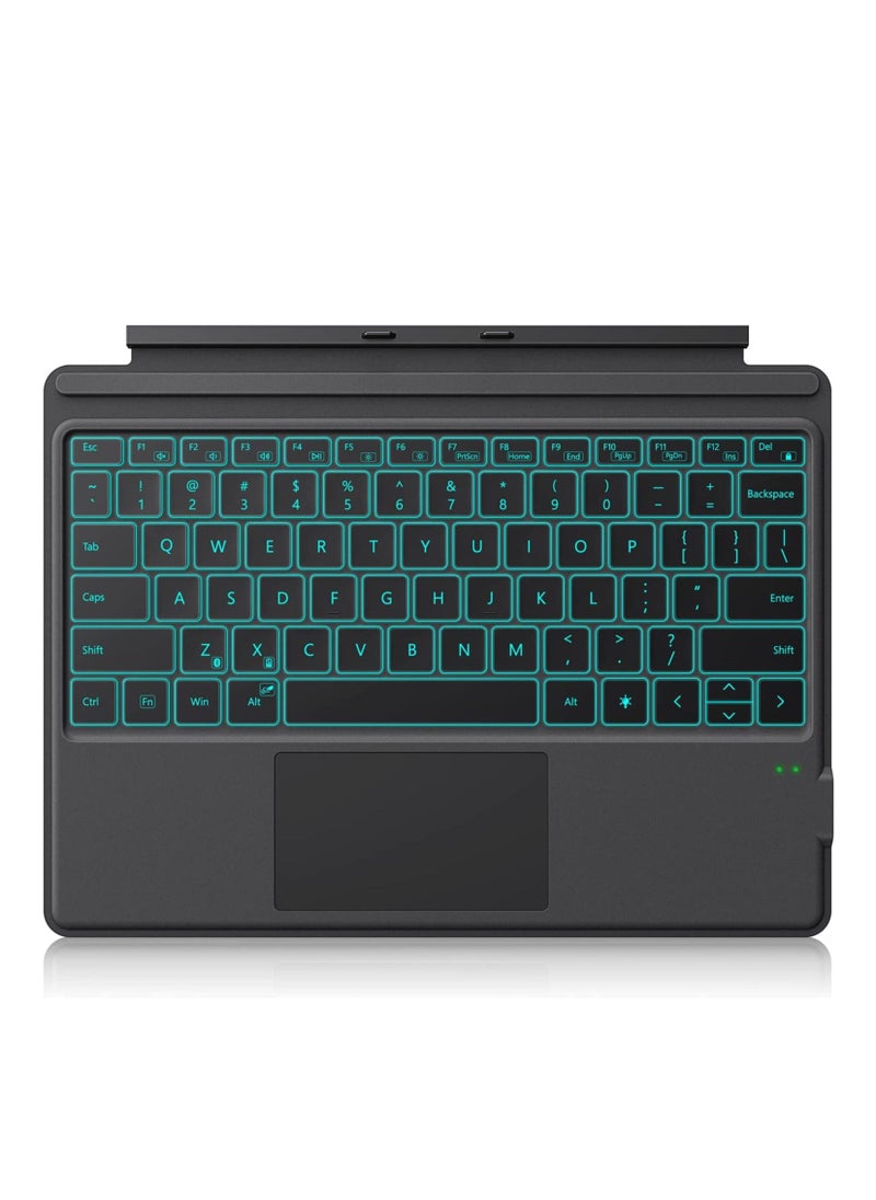 Type Cover for Microsoft Surface Pro 7/ Pro 7 Plus/Pro 6/ Pro 5/ Pro 4 12.3"/Pro 3, Portable Bluetooth 5.0 Wireless,Multi-Gesture Touchpad 7-Color Backlit Keyboard for Surface Pro 7/7+/6/5/4/3