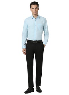 Peter England Peter England Slim Fit Small Ditsy Printed Full Sleeve Shirt Aqua  - Image 4