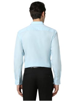 Peter England Peter England Slim Fit Small Ditsy Printed Full Sleeve Shirt Aqua  - Image 3