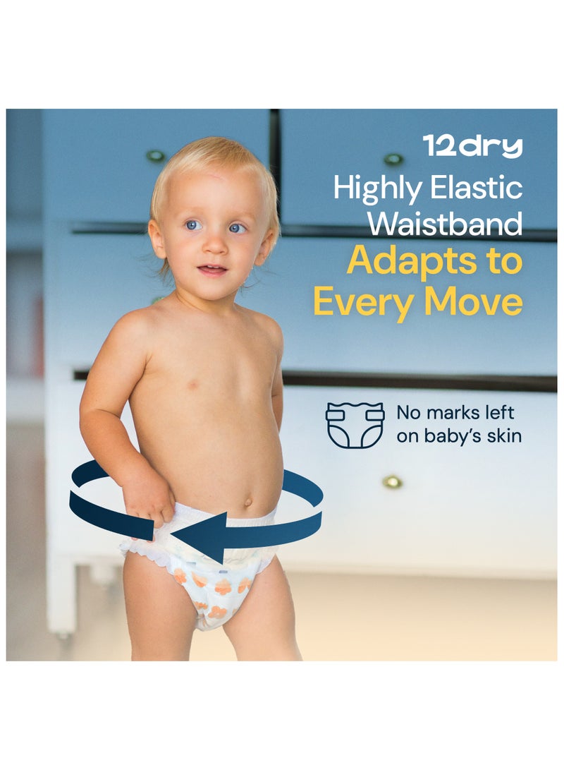 12dry Diapers Size 3 Count 186 – Premium Baby Care, 100% Ultra-Absorbent Japanese Tech, Dual-Layer, Thin & Breathable, Eco-Friendly, Hypoallergenic, Soft Elastic Waistband for Active Babies - Image 5