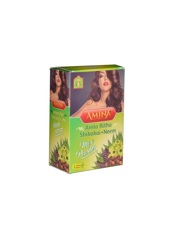Amina Herbal Amla,Ritha,Shikakai Hair Wash Powder 480 G (Pack Of 6)  - Image 2
