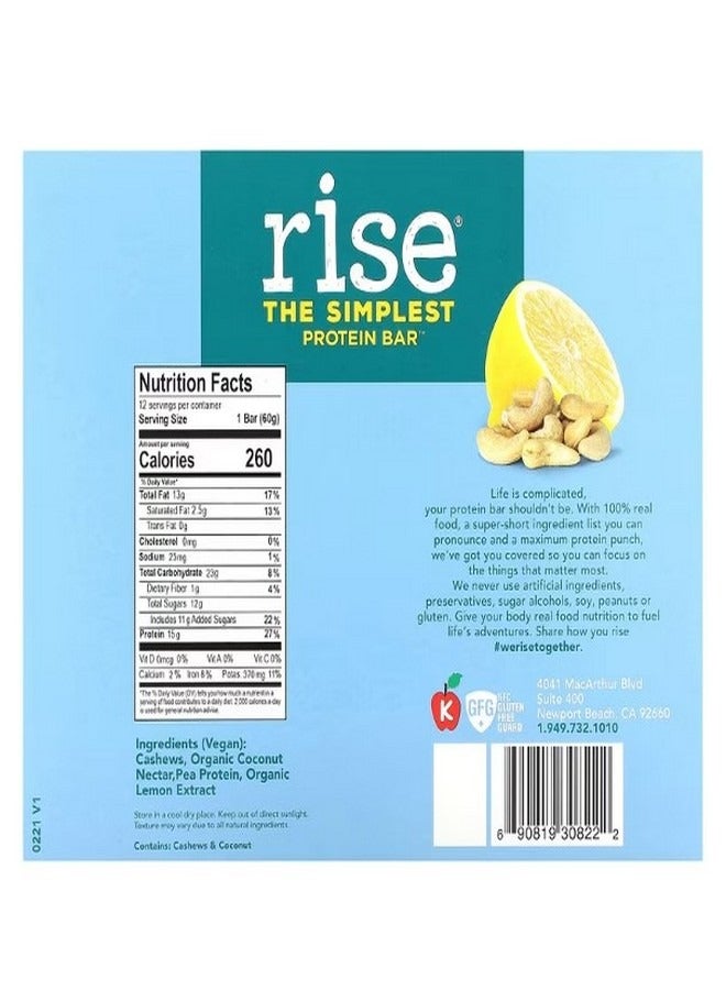ارتفاع شريط The Simplest Protein Bar Lemon Cashew 12 Bars 2.1 oz 60 g Each - Image 2