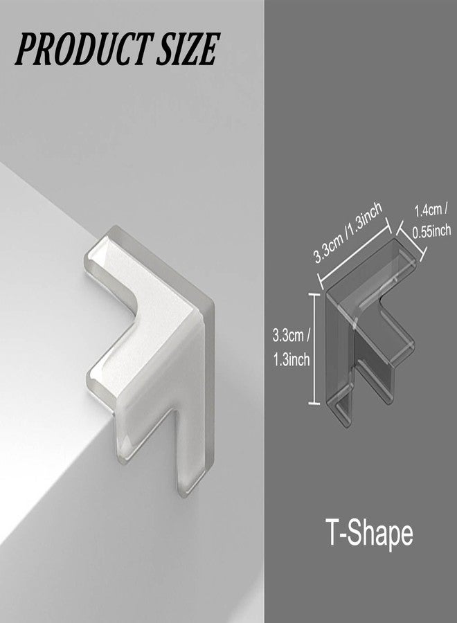acdiac 8/12/24 Pack Transparent PVC Table Corner Protectors Guards, Universal Furniture Corner Protectors, Edge Safety Cover Sharp Bumper Sticker Guards for Table Furniture (T-Shape, 8Pack) - Image 2