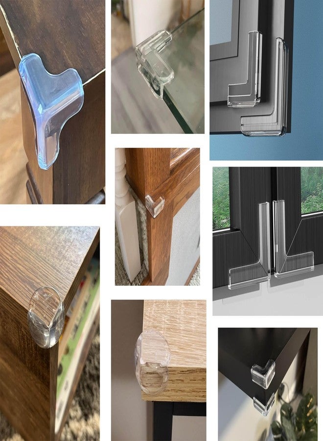 acdiac 8/12/24 Pack Transparent PVC Table Corner Protectors Guards, Universal Furniture Corner Protectors, Edge Safety Cover Sharp Bumper Sticker Guards for Table Furniture (T-Shape, 8Pack) - Image 3