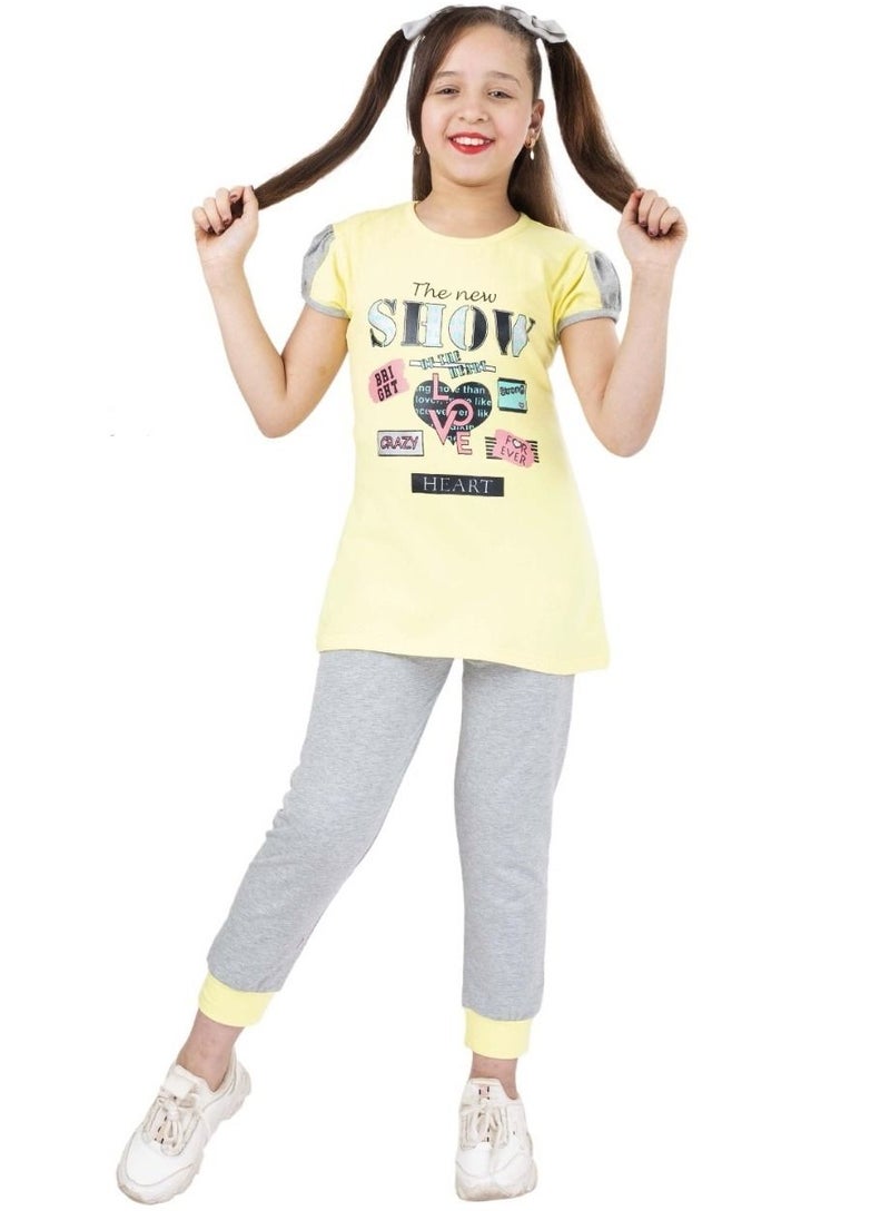 lecoo - Girls' cotton summer children's thong pajamas - suitable for going out, clubs and home - sizes from 4 to 10 years - Image 1