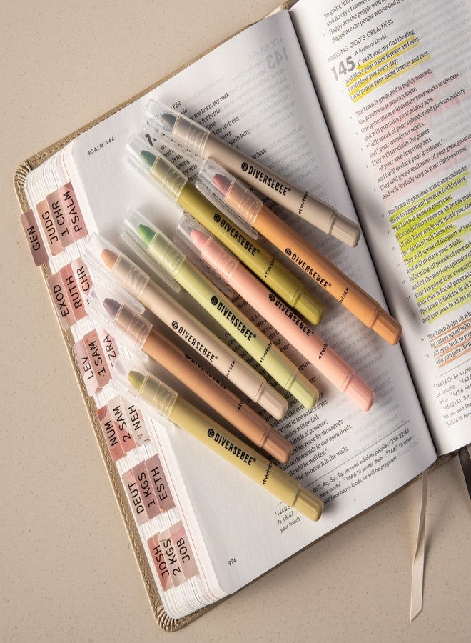 DIVERSEBEE Highlighters and Pens No Bleed, 8 Pack Assorted Gel Colors for Bible Journaling, School Supplies, Cute Bible Study Markers and Accessories (Earthy) - Image 3