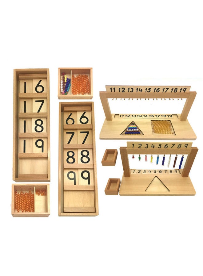 Montai Montessori Sedan Plate Matching Beads Matching Rack Kindergarten Math Early Education Teaching Aids Montessori Toys Wooden-Color:Segan Plate Matching Frame With Beads [I]]  - Image 2