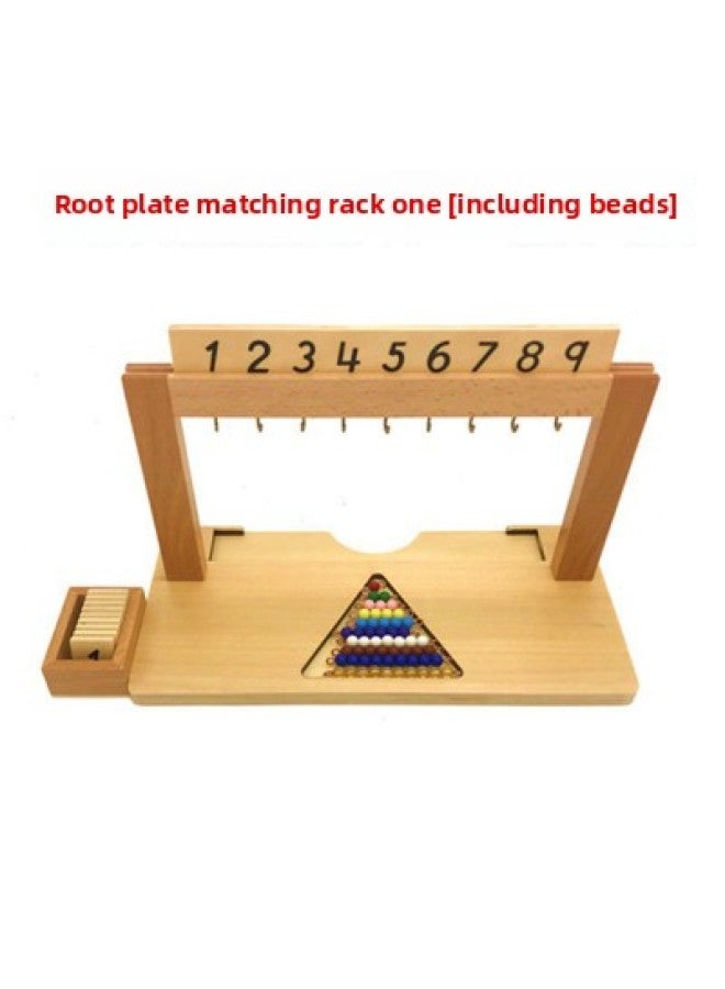Montai Montessori Sedan Plate Matching Beads Matching Rack Kindergarten Math Early Education Teaching Aids Montessori Toys Wooden-Color:Segan Plate Matching Frame With Beads [I]]  - Image 1