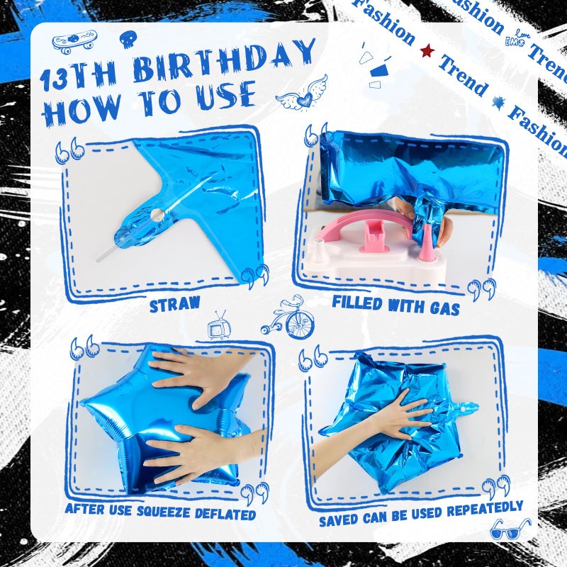 PARTY TONIGHT 13th Birthday Decorations for Boys Girls, Happy 13th Birthday Decorations Boy Inclued Official Teenager Backdrop Banner 13 year old boy birthday decorations - Image 4